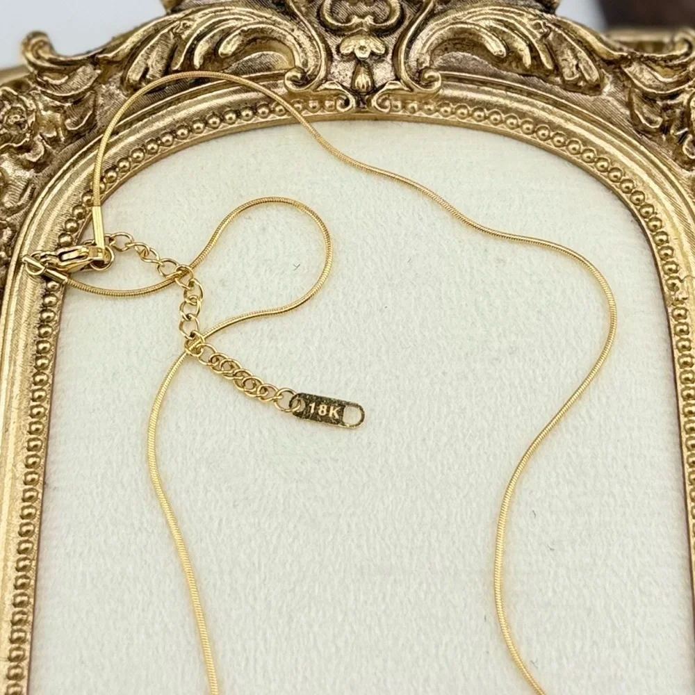 Gold Teardrop Pendant Necklace – PVD Real Gold Plated, Stainless Steel - Picture 14 of 14